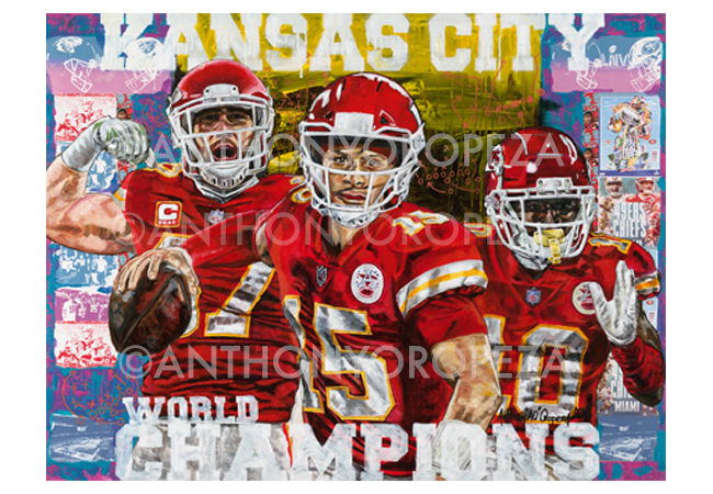 Kelce-Mahomes-Hill-Kelce-KCChamps- by Anthony AO Oropeza of AOART5