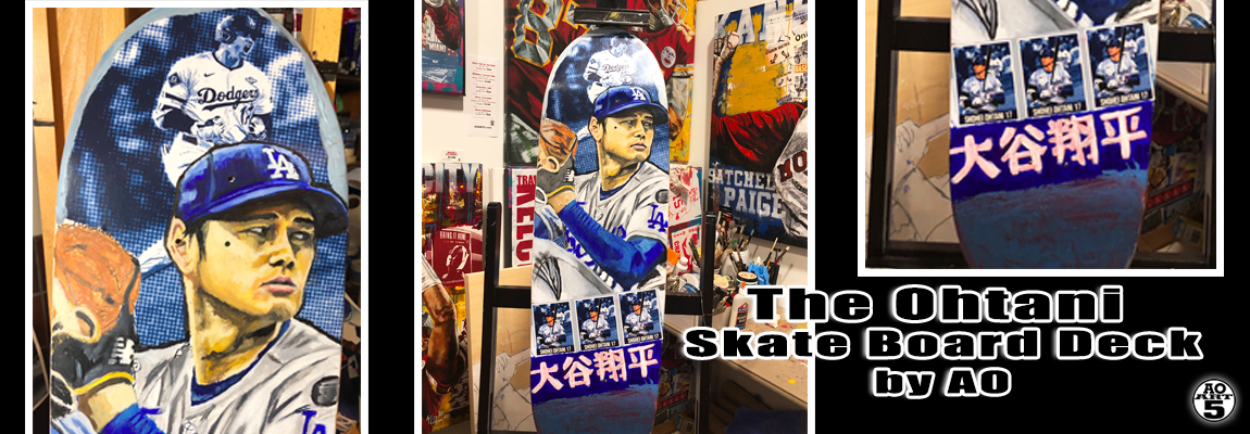 Sports Artist AO's Ohtani Skate Board Deck Painting