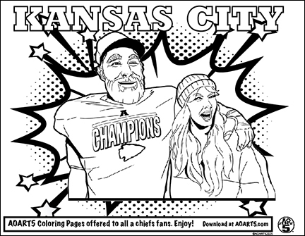 Travis Kelce & Taylor Swift Coloring Page