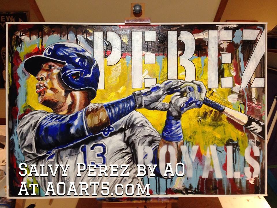 Salvador Perez, KC Royals, by Anthony Oropeza