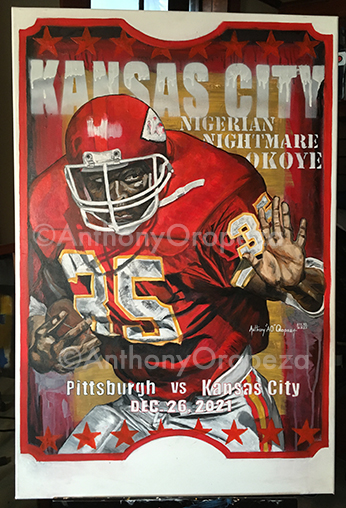 Christian Okoye Home Jersey Poster for Sale by designsheaven